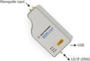 Figure 2. A ‘smart’ external mixer simplifies connection and setup, requiring only a single multiplexed signal connection (LO input and IF output) and a USB connection to detect the mixer, automatically download conversion loss information, monitor drive levels and other factors